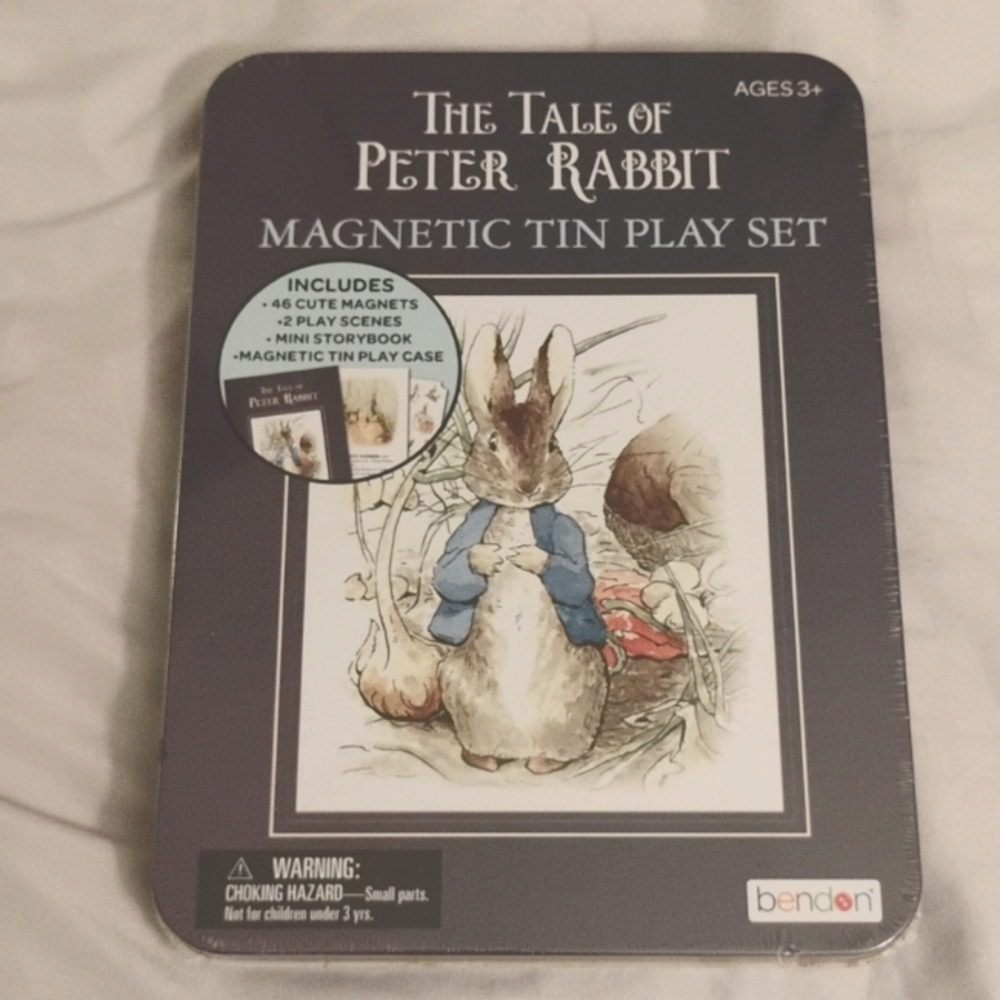 New - The tale of Peter Rabbit magnetic tin play set